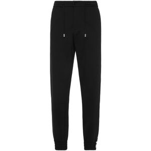 Philipp Plein, Heren, Broeken, Zwart, Maat: L Fleece,