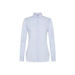 Peuterey Slim Fit Gestreept Katoenen Overhemd , Blue , Dames , Maat: XL