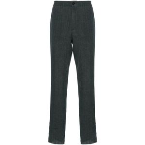 Ermenegildo Zegna, Heren, Broeken, Blauw, Maat: 2XL Linnen,