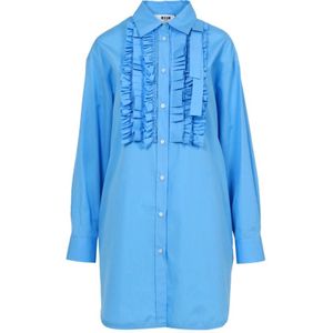 Msgm, Dames, Jurken, Blauw, Maat: XS Katoen,