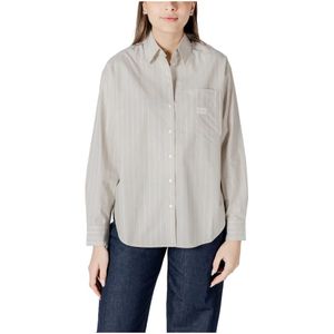 Calvin Klein Jeans, Dames, Blouses & Shirts, Beige, Maat: S Katoen,