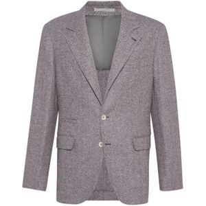 Brunello Cucinelli, Heren, Jassen, Paars, Maat: 2XL