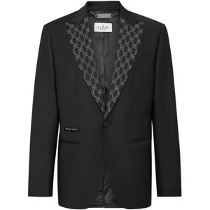 Philipp Plein, Heren, Jassen, Zwart, Maat: 2XL Wol,