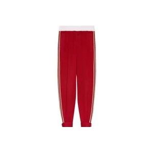 Gucci Rode katoenen boorbroek met contrasterende zijbanden , Red , Heren , Maat: S