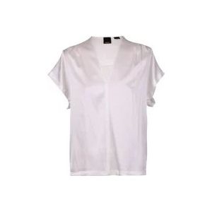 Pinko Prachtige Witte Zijden Blouse , White , Dames , Maat: S