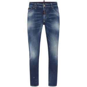 Philipp Plein, Heren, Jeans, Blauw, Maat: W40 Denim,