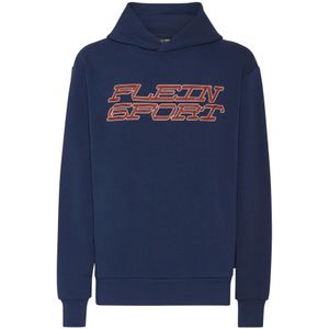Plein Sport, Heren, Sweatshirts & Hoodies, Blauw, Maat: M Katoen,