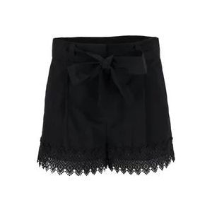 Twinset Zwarte Katoenen Shorts , Black , Dames , Maat: 2XS