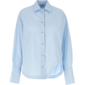 The Attico, Dames, Blouses & Shirts, Blauw, Maat: 2XS Katoen,