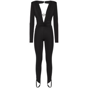 Philipp Plein - Shoulder Padded Jumpsuit - Zwart - Dames - Polyester