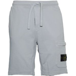 Stone Island, Heren, Korte broeken, Grijs, Maat: L Fleece,