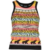 Desigual - Statement Tanktop - Zwart - Dames - Katoen en Viscose
