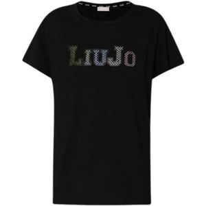 Liu Jo, Dames, Tops, Zwart, Maat: 2XS Katoen,