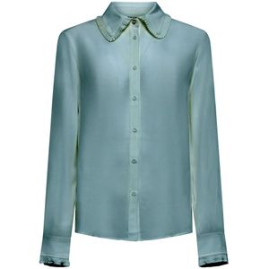 Silvian Heach, Dames, Blouses & Shirts, Groen, Maat: 2XS Poliester,