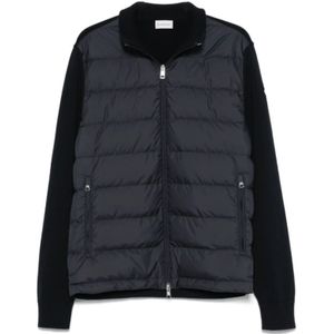 Moncler, Heren, Jassen, Blauw, Maat: M Poliester,