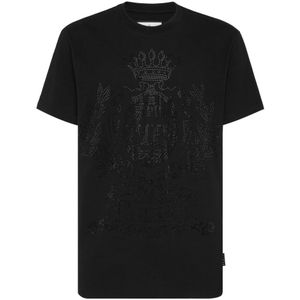 Philipp Plein, Heren, Tops, Zwart, Maat: S Katoen,