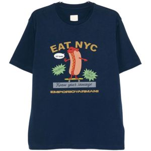 Emporio Armani, Heren, Tops, Blauw, Maat: S Katoen,