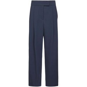 Giorgio Armani, Dames, Broeken, Blauw, Maat: L Wol,