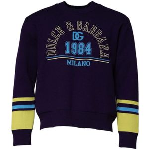 Dolce & Gabbana - Milano Crewneck Sweatshirt - Blauw - Wol