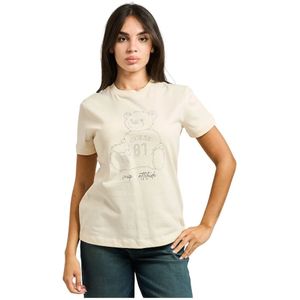 Guess, Dames, Tops, Beige, Maat: XS Katoen,
