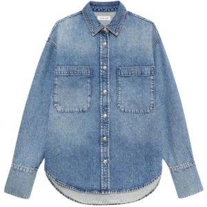 Anine Bing, Dames, Blouses & Shirts, Blauw, Maat: L Denim,