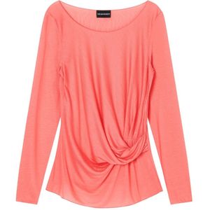 Emporio Armani, Dames, Blouses & Shirts, Rood, Maat: L Jersey,
