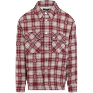 Amiri - Geïsoleerd Overhemd Jack - Rood - Heren - Leer