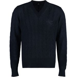 Etro, Heren, Truien, Blauw, Maat: M Kasjmier,