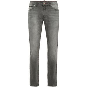 Philipp Plein, Heren, Jeans, Grijs, Maat: W31 Denim,