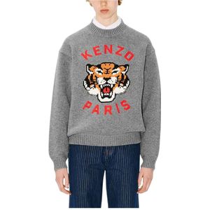 Kenzo, Heren, Truien, Grijs, Maat: S Wol,