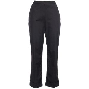 Aspesi, Dames, Broeken, Zwart, Maat: M Gabardine,