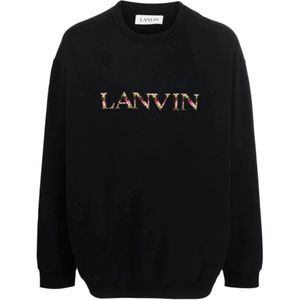 Lanvin, Heren, Sweatshirts & Hoodies, Zwart, Maat: S Katoen,