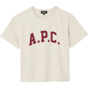 A.p.c., Dames, Tops, Beige, Maat: S Katoen,