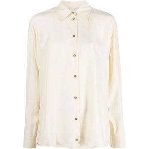 Alysi, Dames, Blouses & Shirts, Beige, Maat: S Zijde,