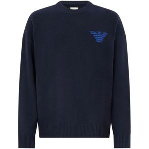 Emporio Armani, Heren, Truien, Blauw, Maat: S Wol,