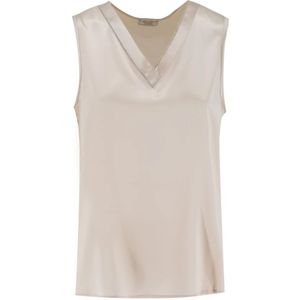 Peserico, Dames, Tops, Beige, Maat: S Zijde,