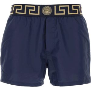 Versace, Heren, Badkleding, Blauw, Maat: 3XL Poliester,