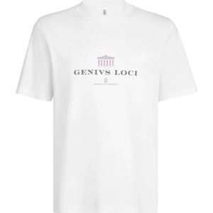 Brunello Cucinelli, Heren, Tops, Wit, Maat: 2XL Katoen,