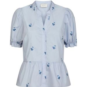 Neo Noir, Dames, Blouses & Shirts, Blauw, Maat: L Katoen,