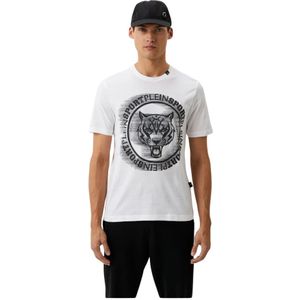 Plein Sport, Heren, Tops, Wit, Maat: XL Katoen,