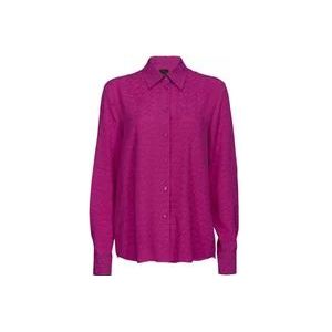 Pinko Paarse Zijden Crepe de Chine Shirt , Purple , Dames , Maat: S
