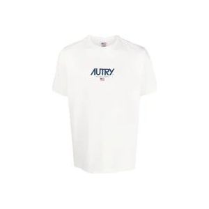 Autry Witte Tops met Logo Print , White , Heren , Maat: S