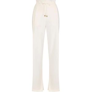 Elisabetta Franchi, Dames, Broeken, Wit, Maat: XS Leer,