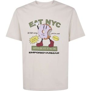 Emporio Armani, Heren, Tops, Wit, Maat: M Katoen,