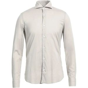 Fedeli, Heren, Overhemden, Grijs, Maat: M Katoen,