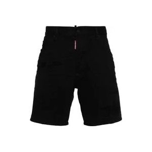 Dsquared2 Zwarte Denim Shorts , Black , Heren , Maat: S