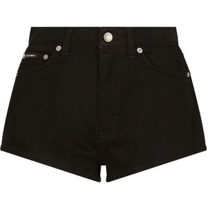 Dolce & Gabbana, Dames, Korte broeken, Zwart, Maat: 2XS Denim,