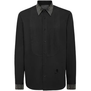 Philipp Plein, Heren, Overhemden, Zwart, Maat: L Katoen,