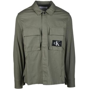 Calvin Klein Jeans, Heren, Jassen, Groen, Maat: S Katoen,