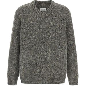Maison Margiela, Heren, Truien, Grijs, Maat: M Wol,